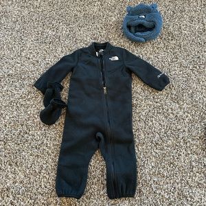 The North Face Winter Jumper, Gloves, and Teddy Beanie